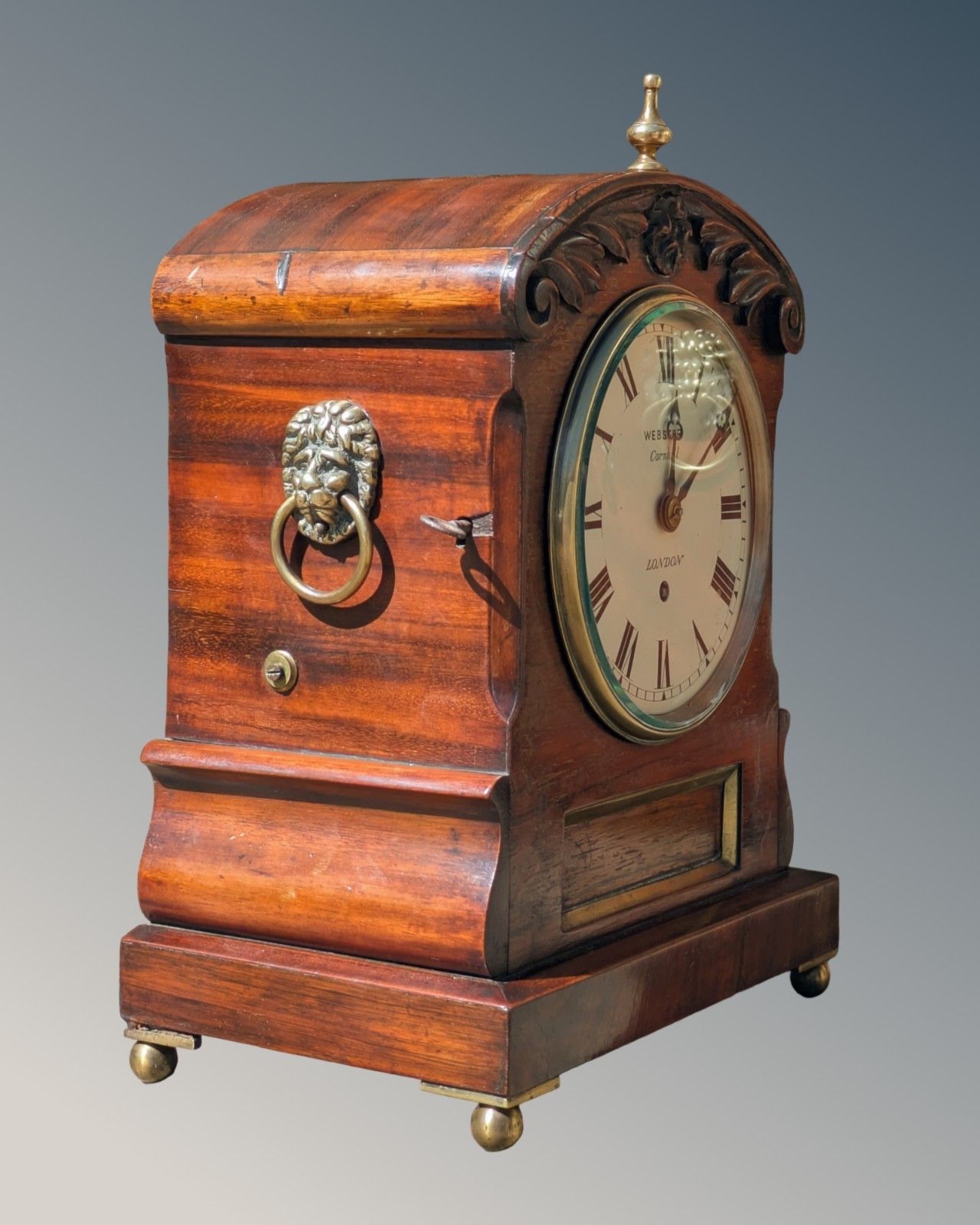 19th Century Mahogany Fusee Bracket Clock. Webster Cornhill London photo furniture