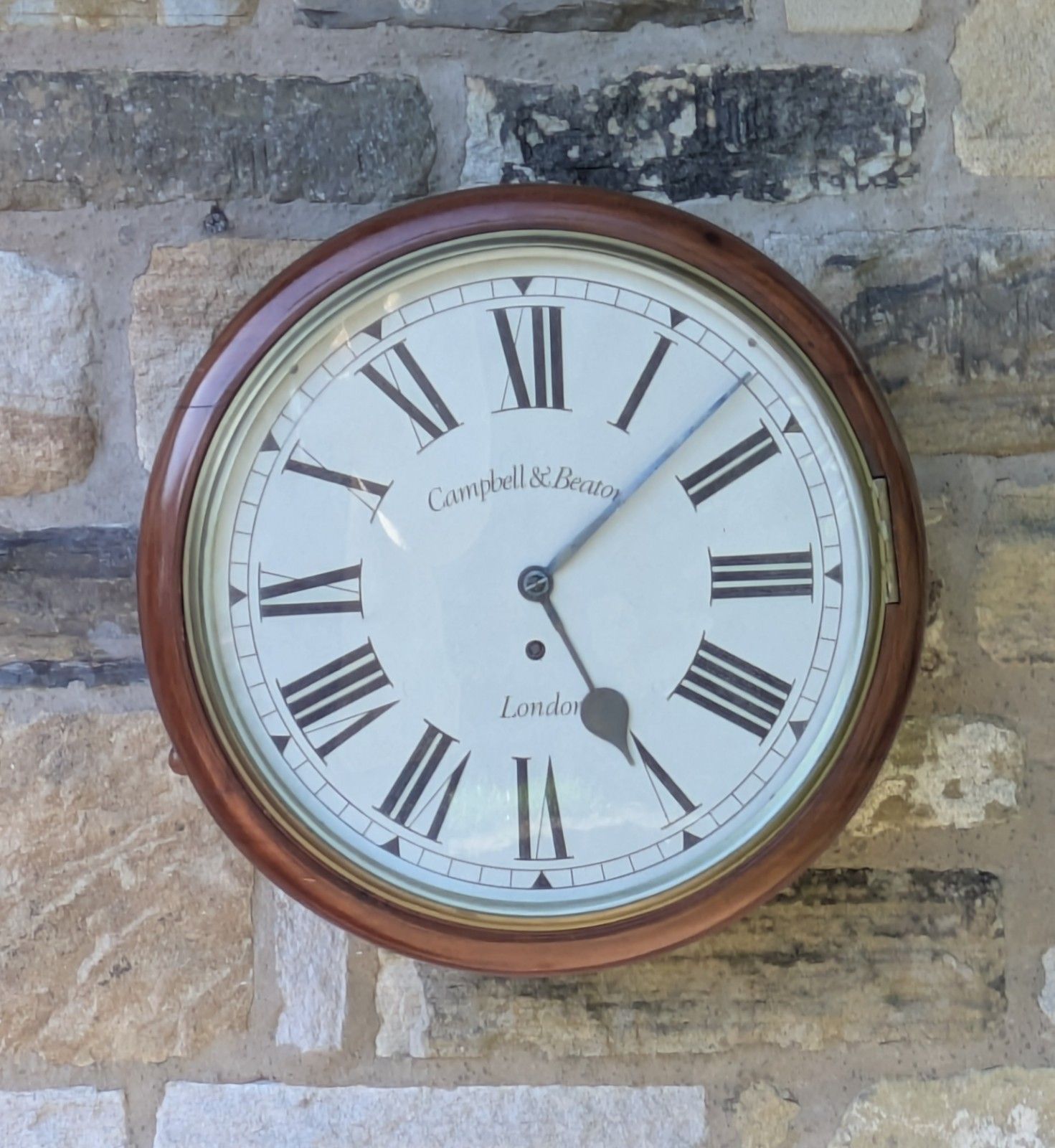 19th Century Mahogany Station Clock London Fusee Movement photo vinterior