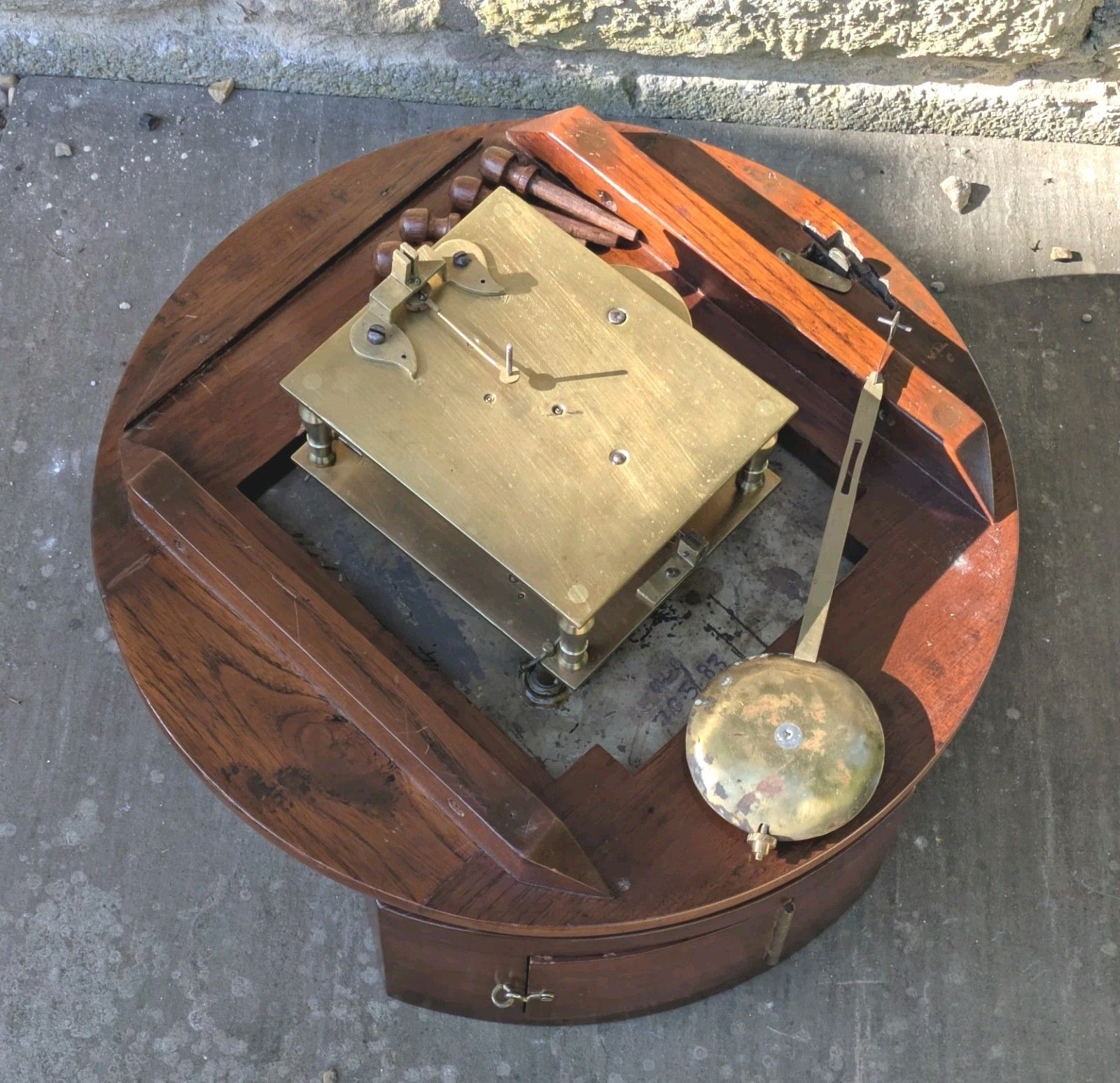 19th Century Mahogany Station Clock London Fusee Movement photo buy