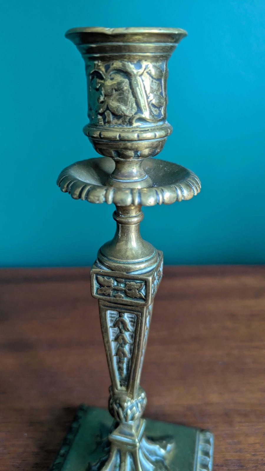 Antique Victorian Brass Candlestick By Charles Winn & Co. – Birmingham, Circa 1880 photo furniture