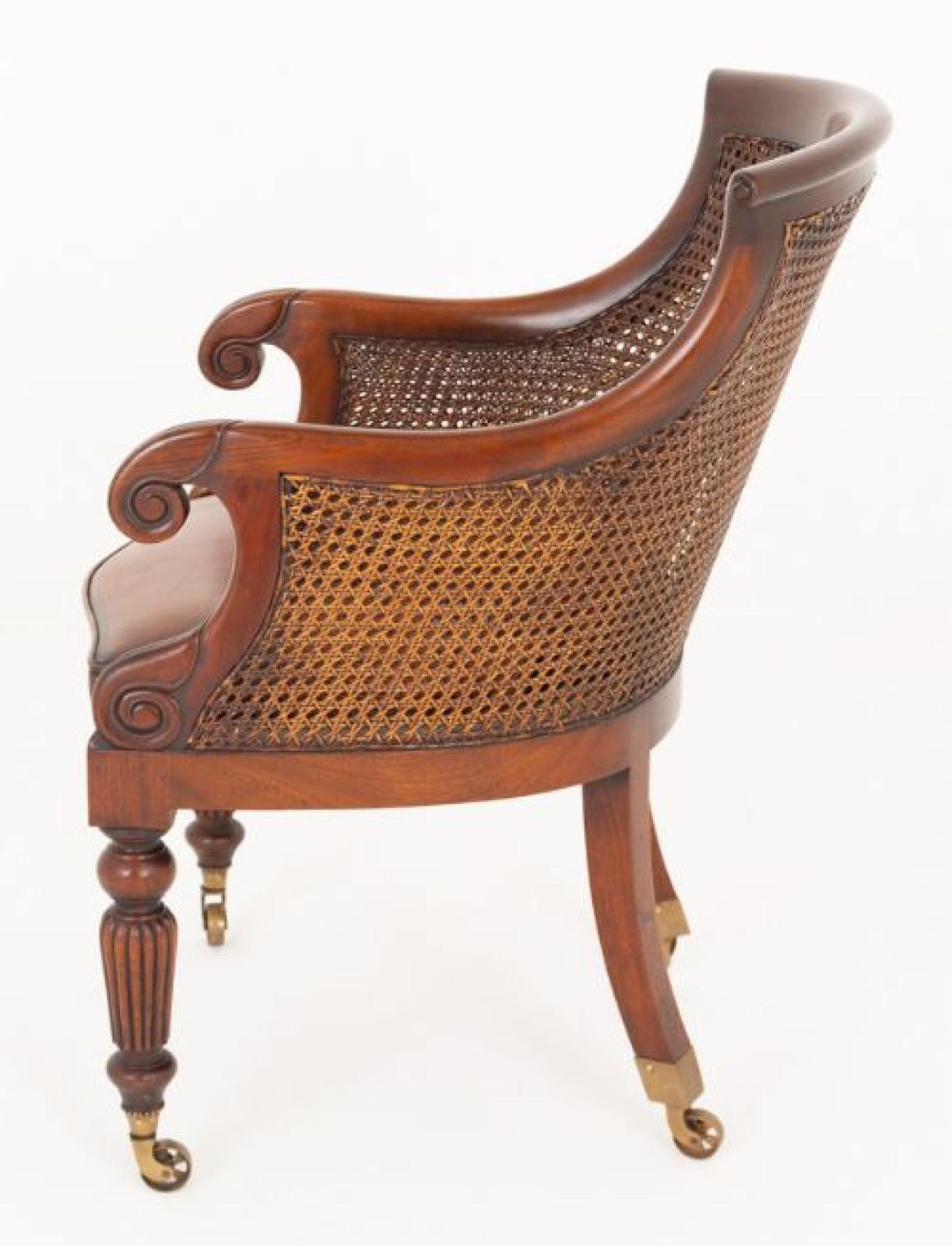 Regency Desk Chair Office Revival Seat Mahogany photo Furniture