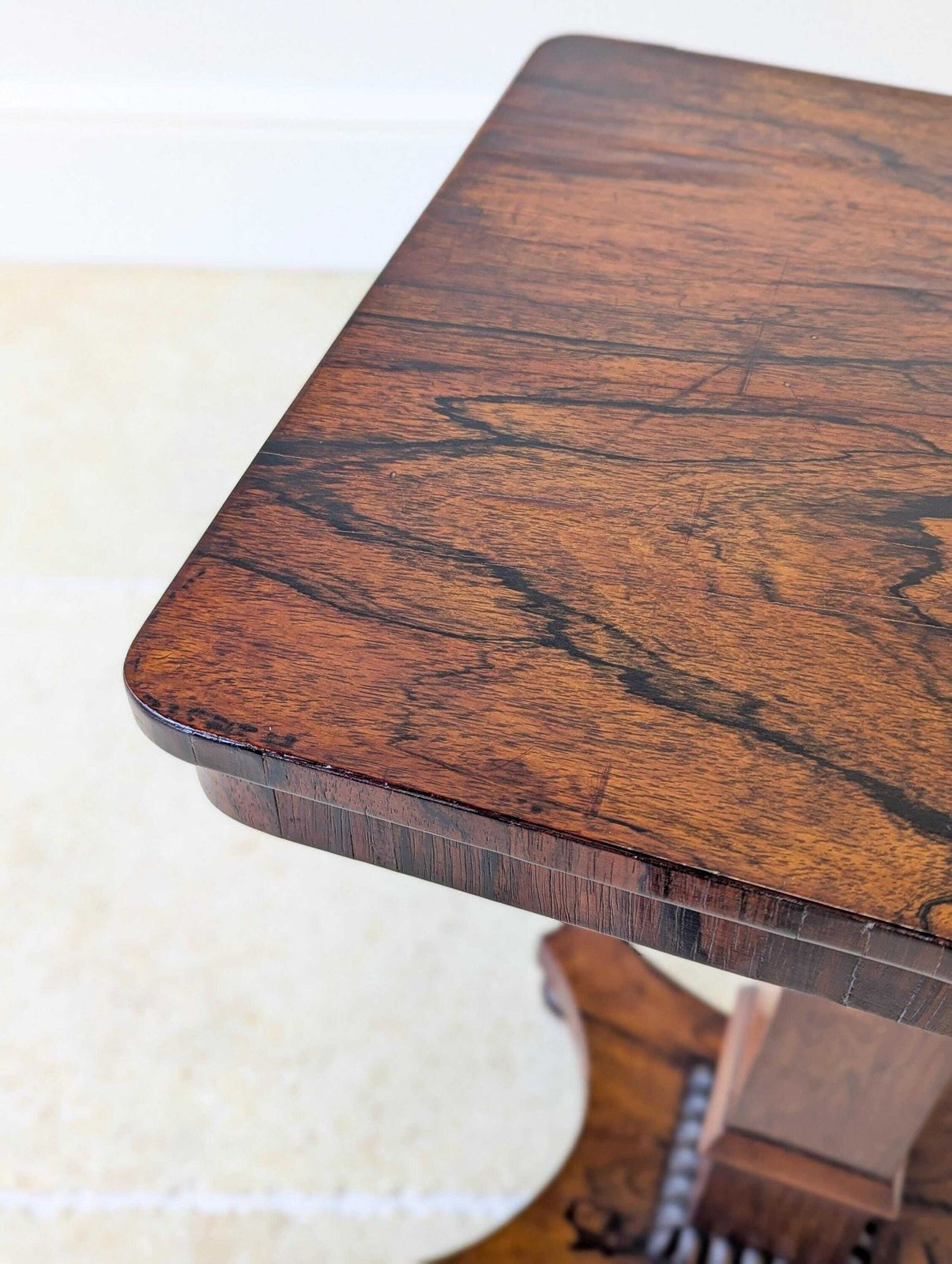 Antique Regency Rosewood Pedestal Occasional Table C.1820 photo vintage