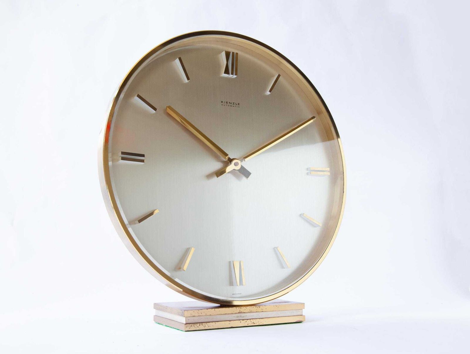Stunning Large Kienzle Desk Clock 1960s Mid Century Modernism Bauhaus Table Atomic Germany Elegant Mantel photo furniture