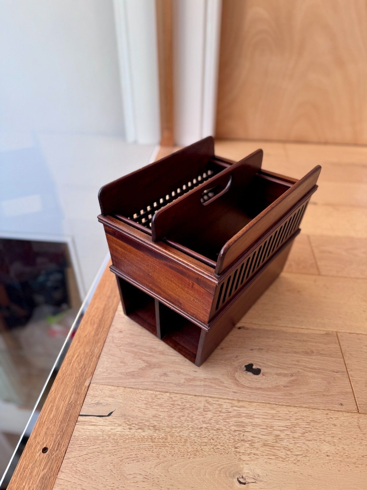 Vintage Librasco Mahogany Magazine Rack Made In Indonesia photo furniture