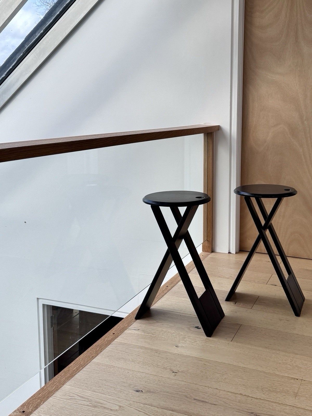 A Pair Of Tall Suzy Stools By Adrian Reed For Princes Design Works Ltd Black Ash photo buy