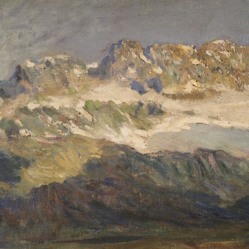 photo buy Tableau d'époque, paysage de montagne signé, Italie, XIXe siècle