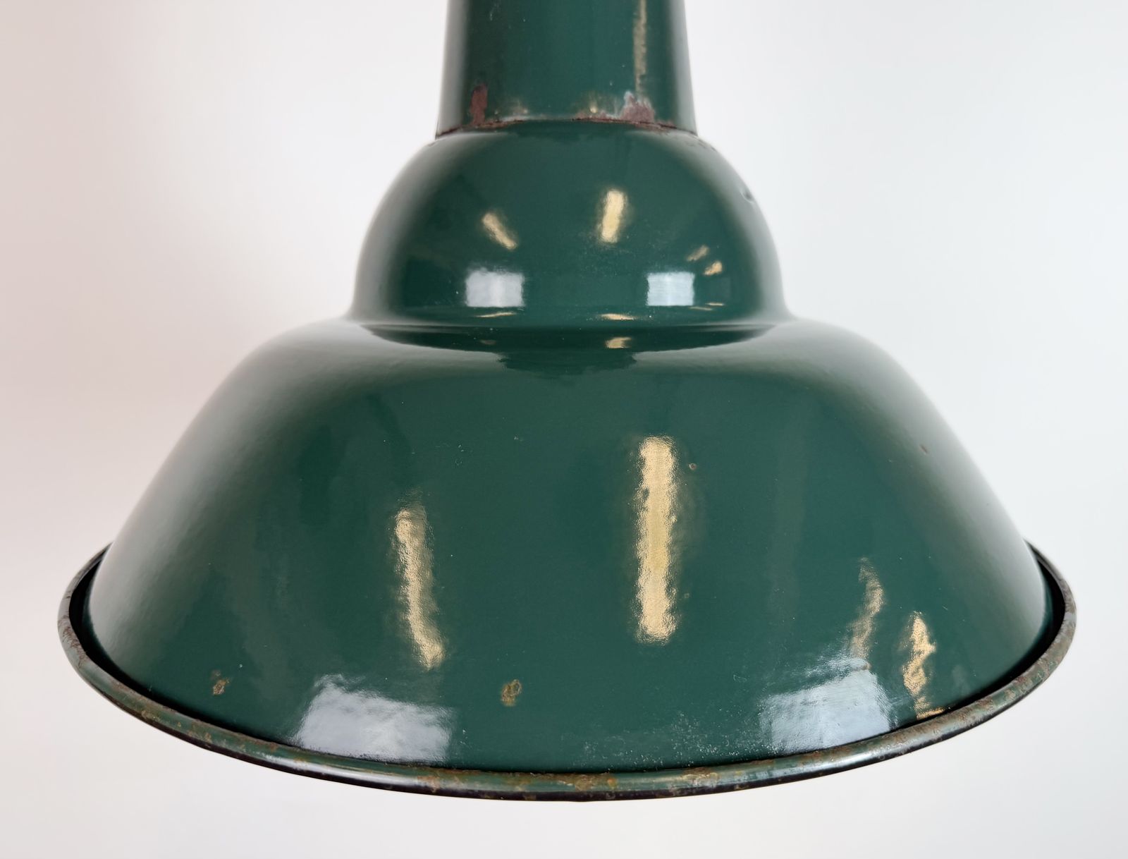 Industrial French Petrol Enamel Pendant Lamp From Sammode, 1950s photo 199.0