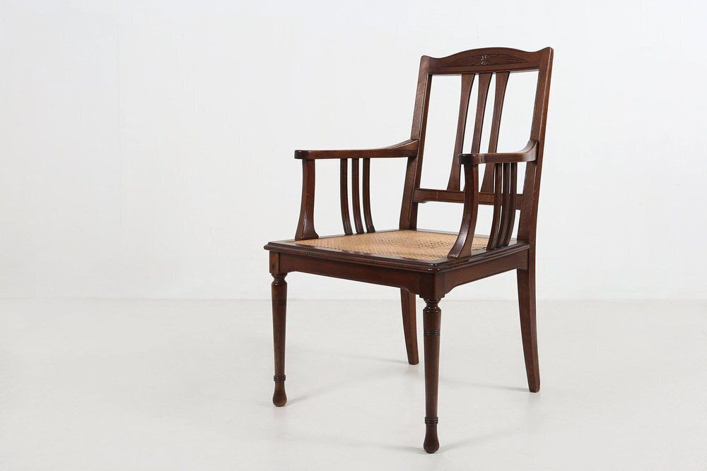 Antique Armchair With Cane Seat, France, 1890 photo Furniture