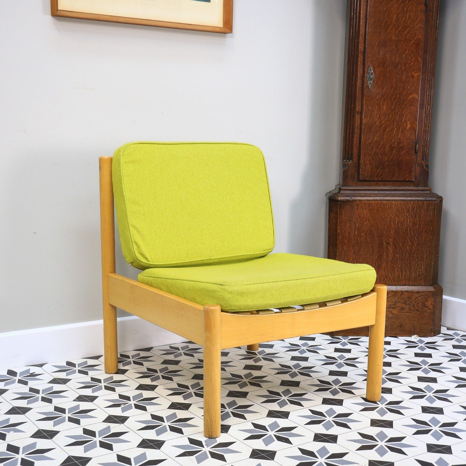 photo furniture Ercol 747 Modular Lounge Chairs Set Of 2 In Lime Green.