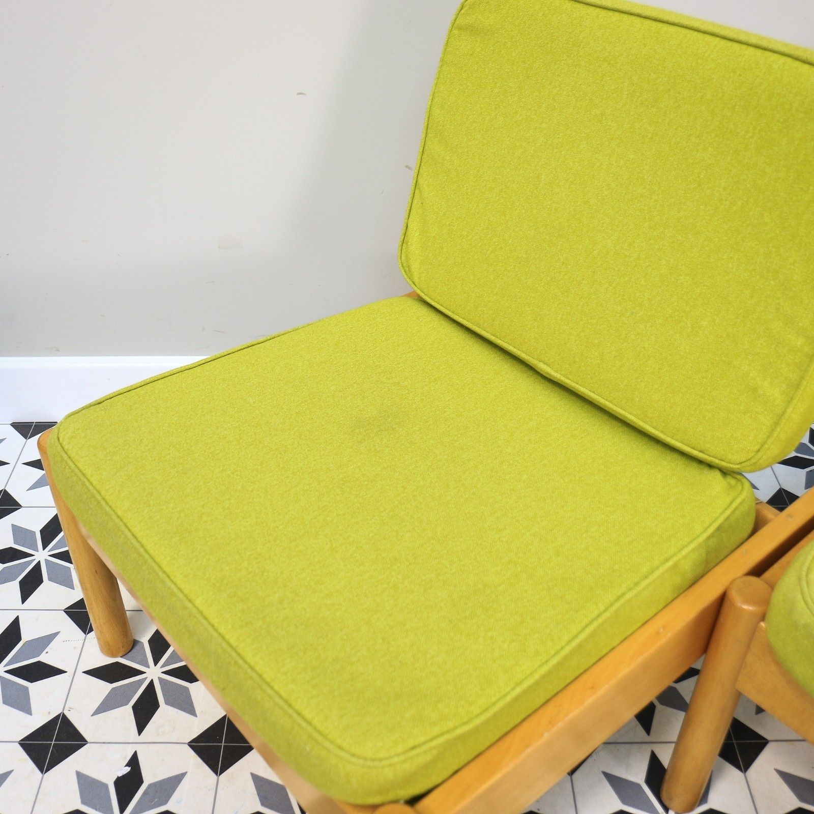 photo buy Ercol 747 Modular Lounge Chairs Set Of 2 In Lime Green.