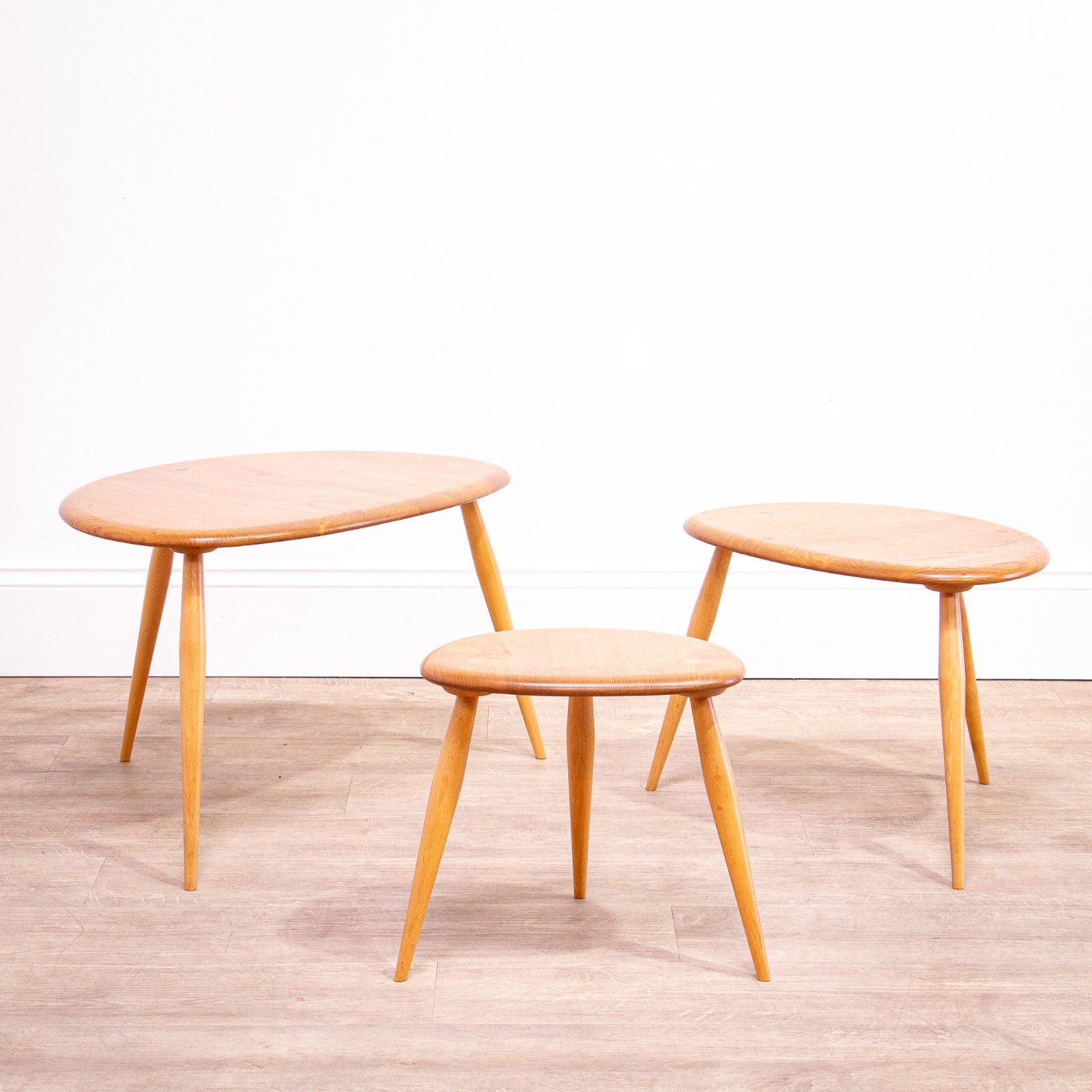 Ercol Pebble Table Nest Model 354 photo for sale
