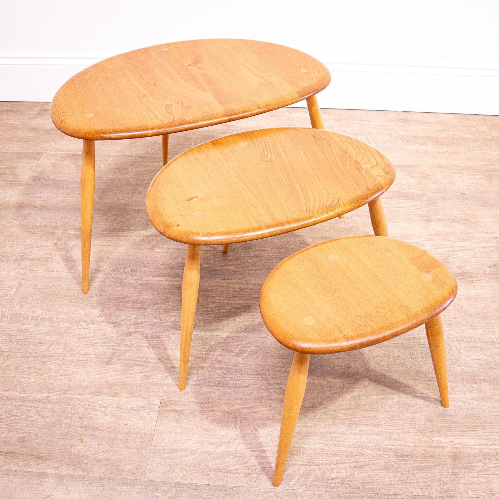 Ercol Pebble Table Nest Model 354 photo vintage