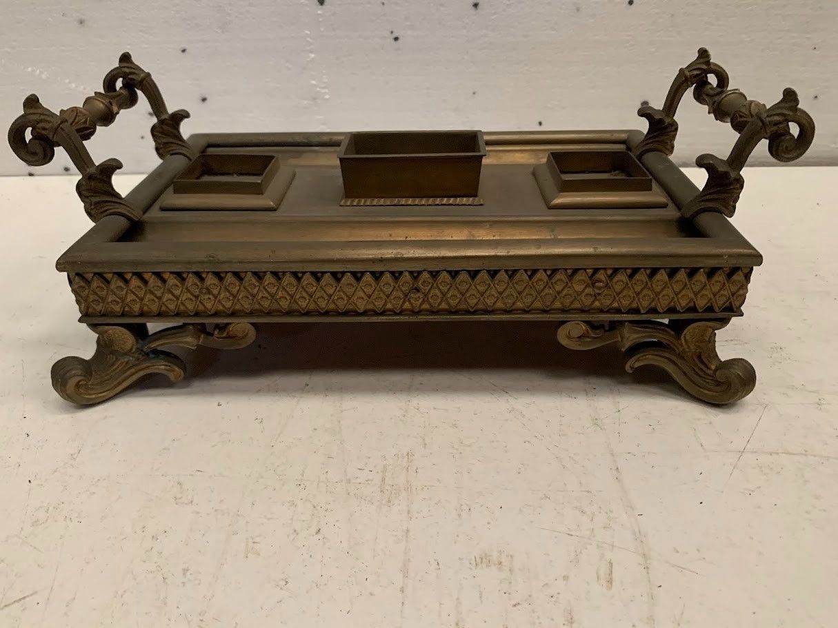 Napoleon III Style Bronze Inkwell 20th Century photo Woonaccessoires