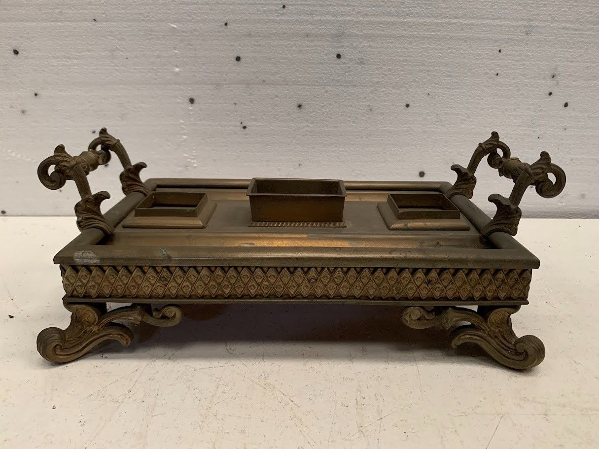 Napoleon III Style Bronze Inkwell 20th Century photo buy