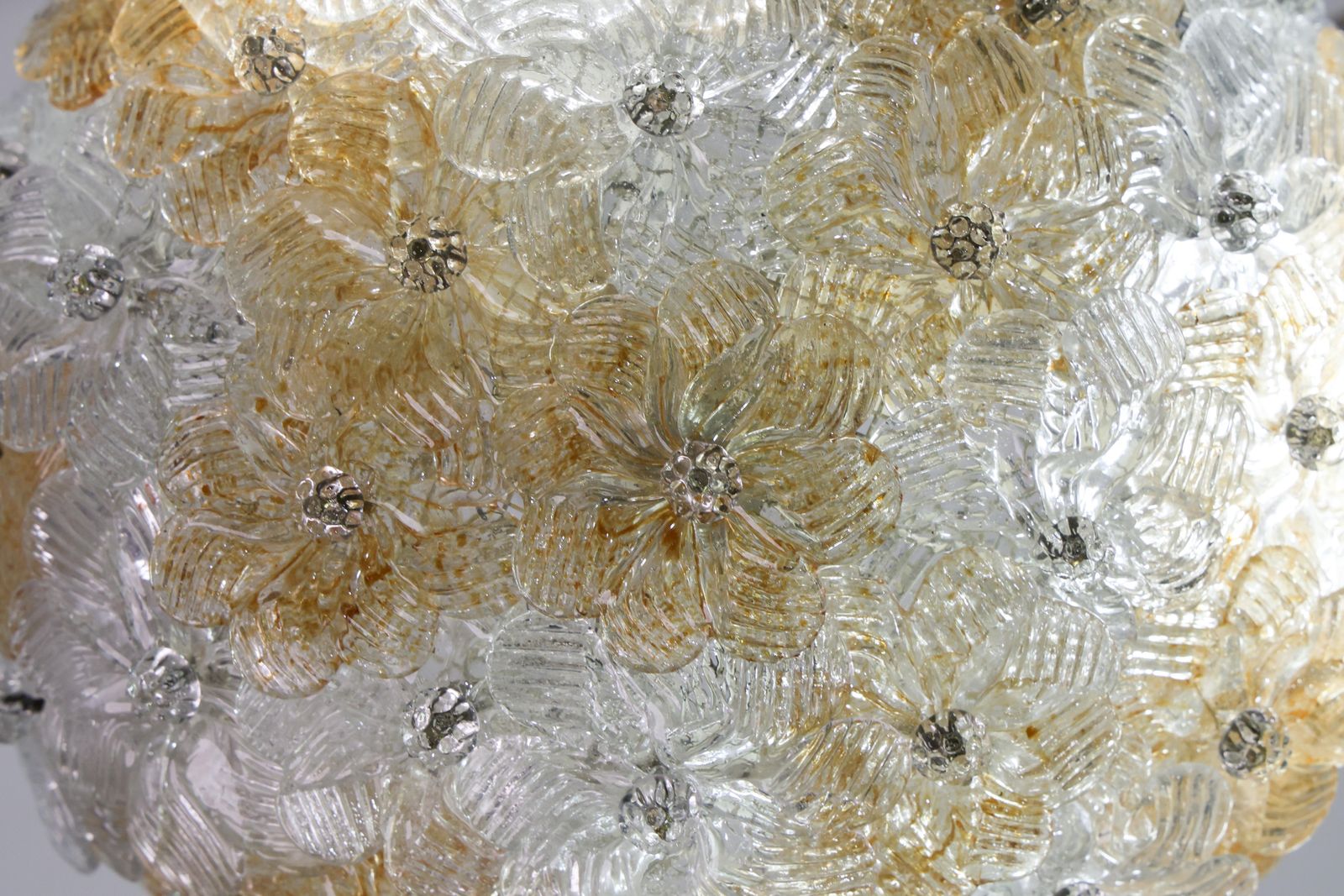 photo buy Wonderful Orange And Transparent Murano Glass Ceiling Light Flower By Seguso