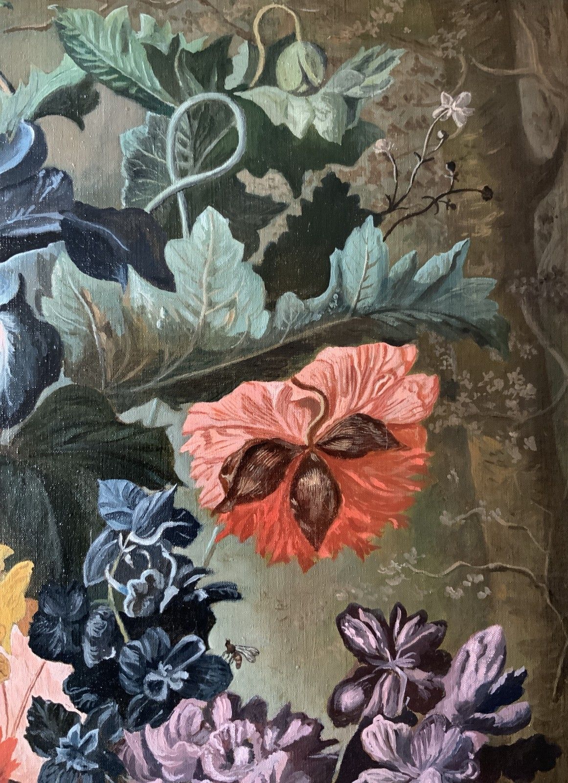 photo furniture Large Dutch Still Life Oil Painting 18thc Style Floral & Birds Nest (2 Of 2)