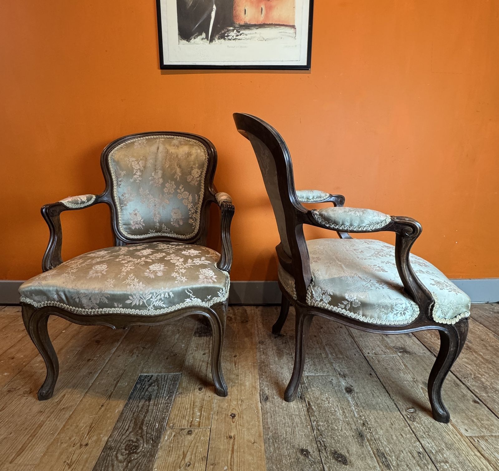 Pair Of Antique French Open Armchairs Fauteuils photo Furniture