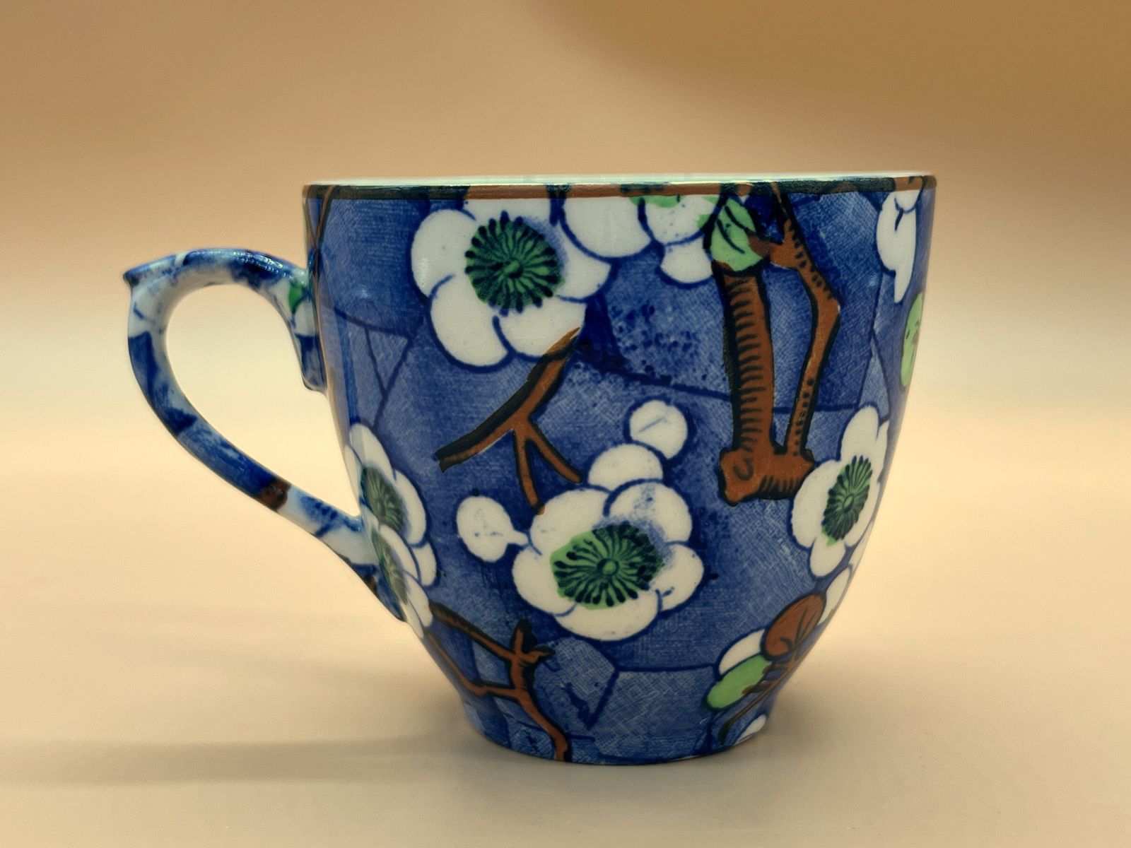 Art Deco Frederick Rhead Bursley Ware Cherry Blossom Design Tea Cup, Saucer & Side Plate Trio. C1920's. photo vintage