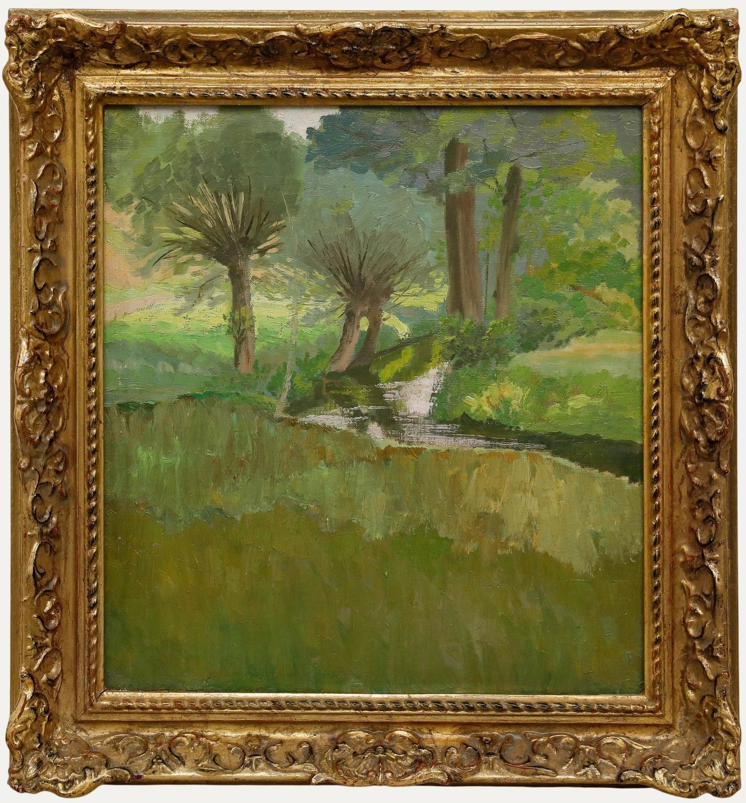 Eva Langkammer (1884 1980) Framed Mid 20th Century Oil, Summer Stream