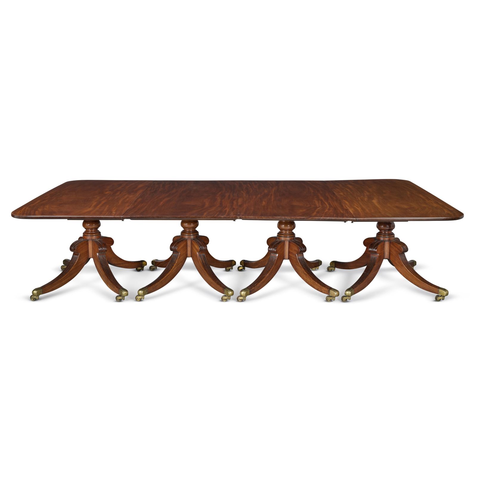 Exceptional ​​Antique Four Pedestal Dining Table With Three Leaves To Seat 24