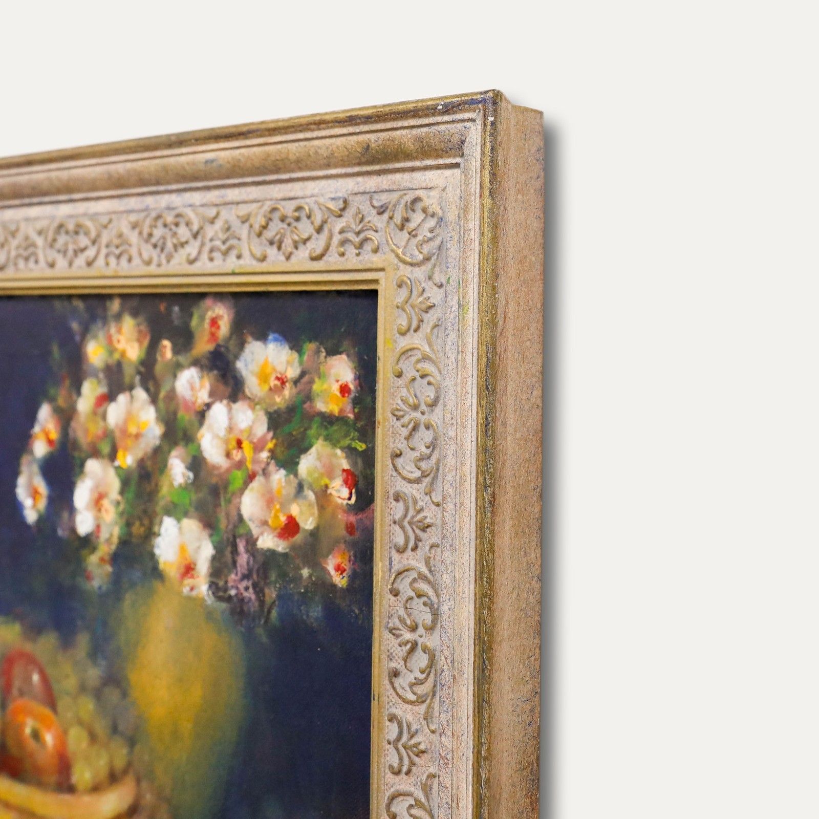 Norman R. Coker Framed Contemporary Oil, Still Life Fruit & Flowers photo buy