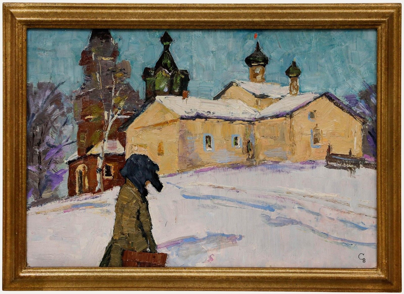 Vladimir Skriabin (1927 1989) Framed Mid 20th Century Oil, Winter Landscape