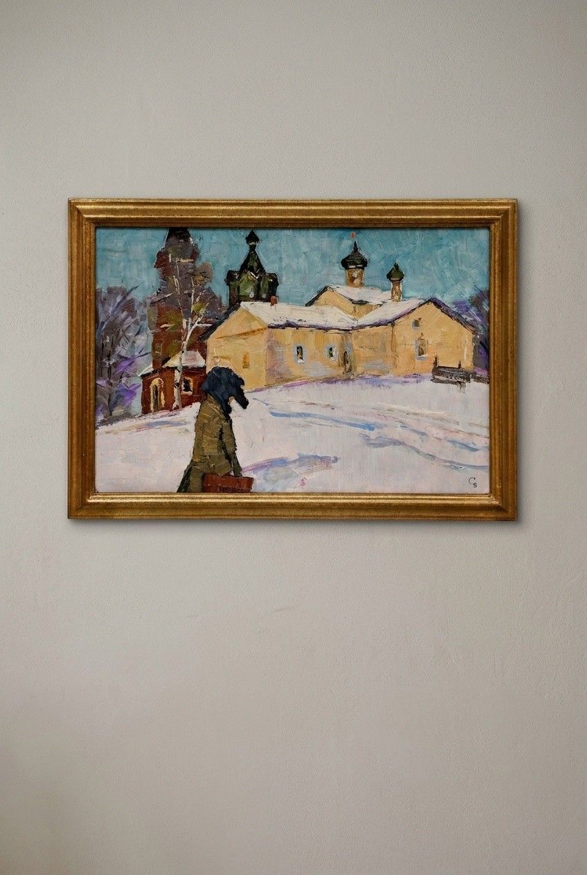 Vladimir Skriabin (1927 1989) Framed Mid 20th Century Oil, Winter Landscape photo for sale
