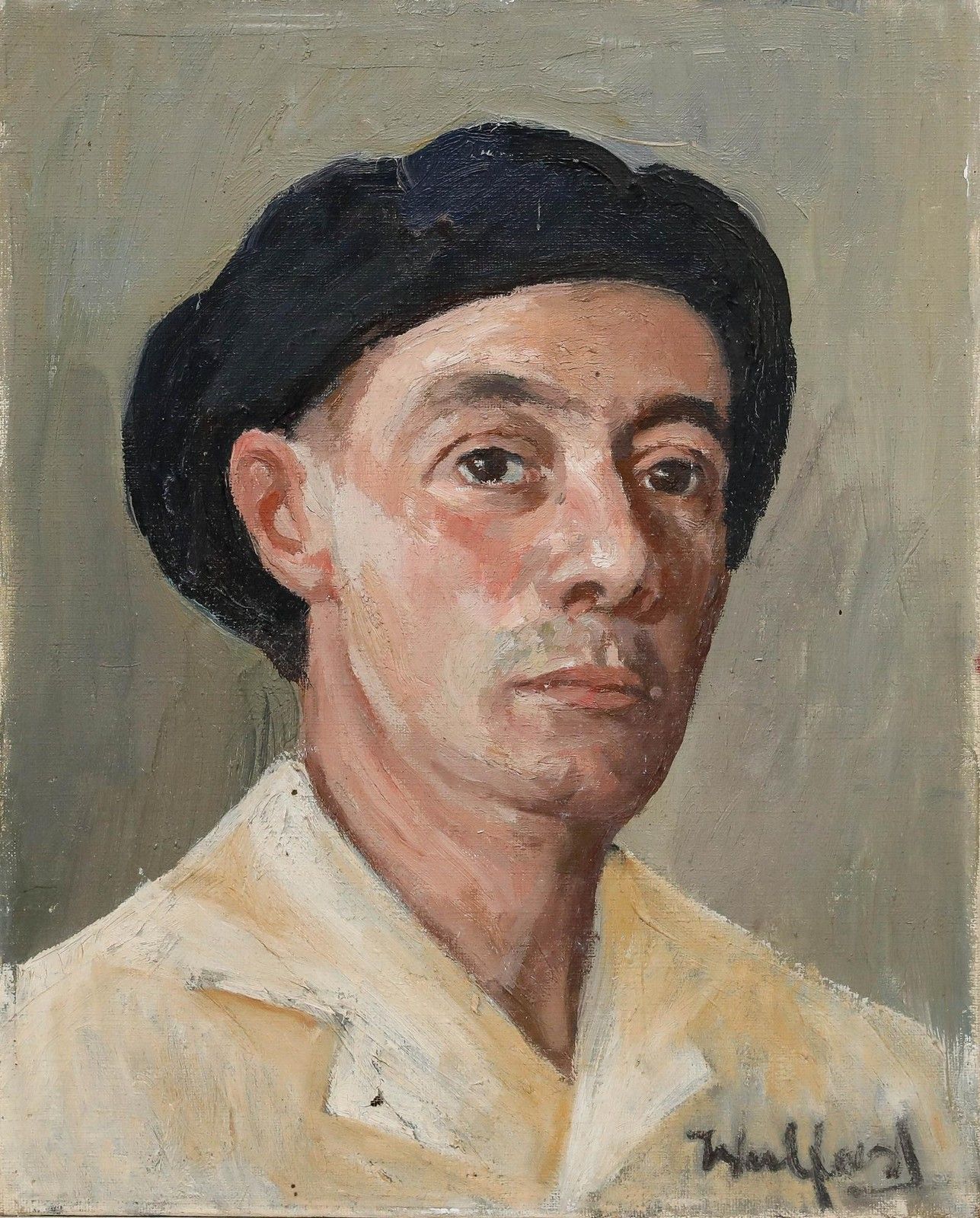 Max Wulfart (1876 1955) Mid 20th Century Oil, Portrait Of A Basque Man photo furniture