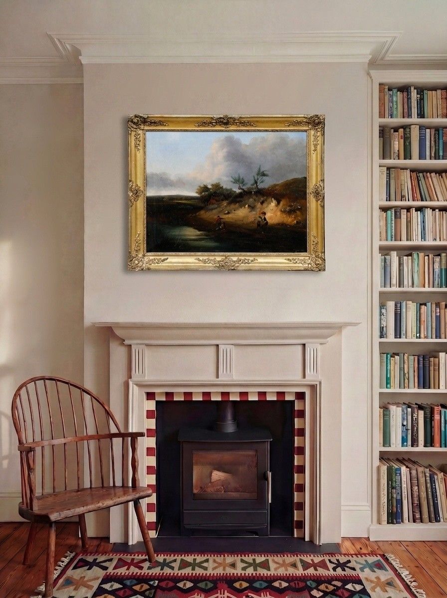 François Etienne Musin (1820 1888) Framed Oil, Idle On The Riverbank photo for sale