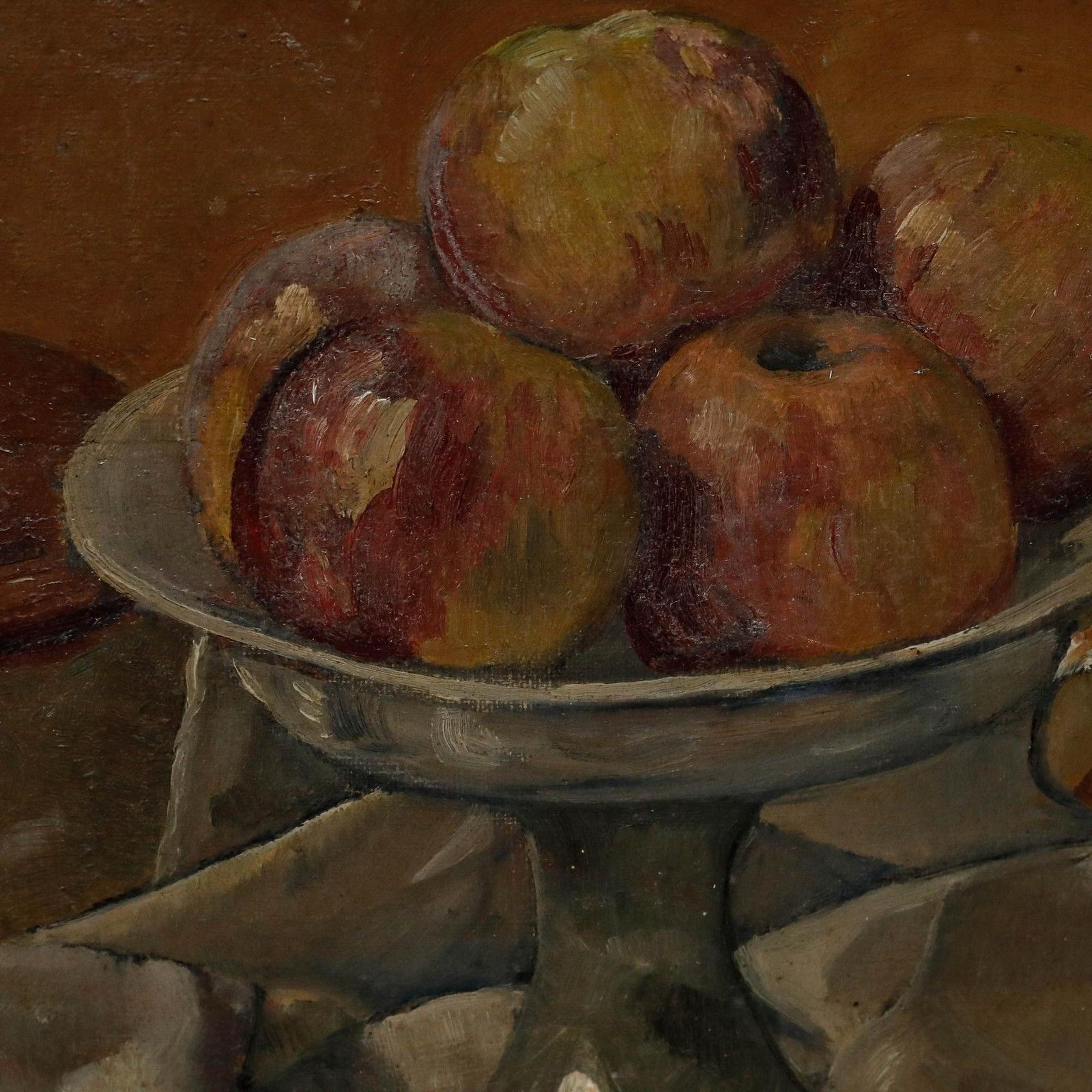Médard Maertens (1875 1946) Early 20th Century Oil, Still Life With Apples photo vinterior