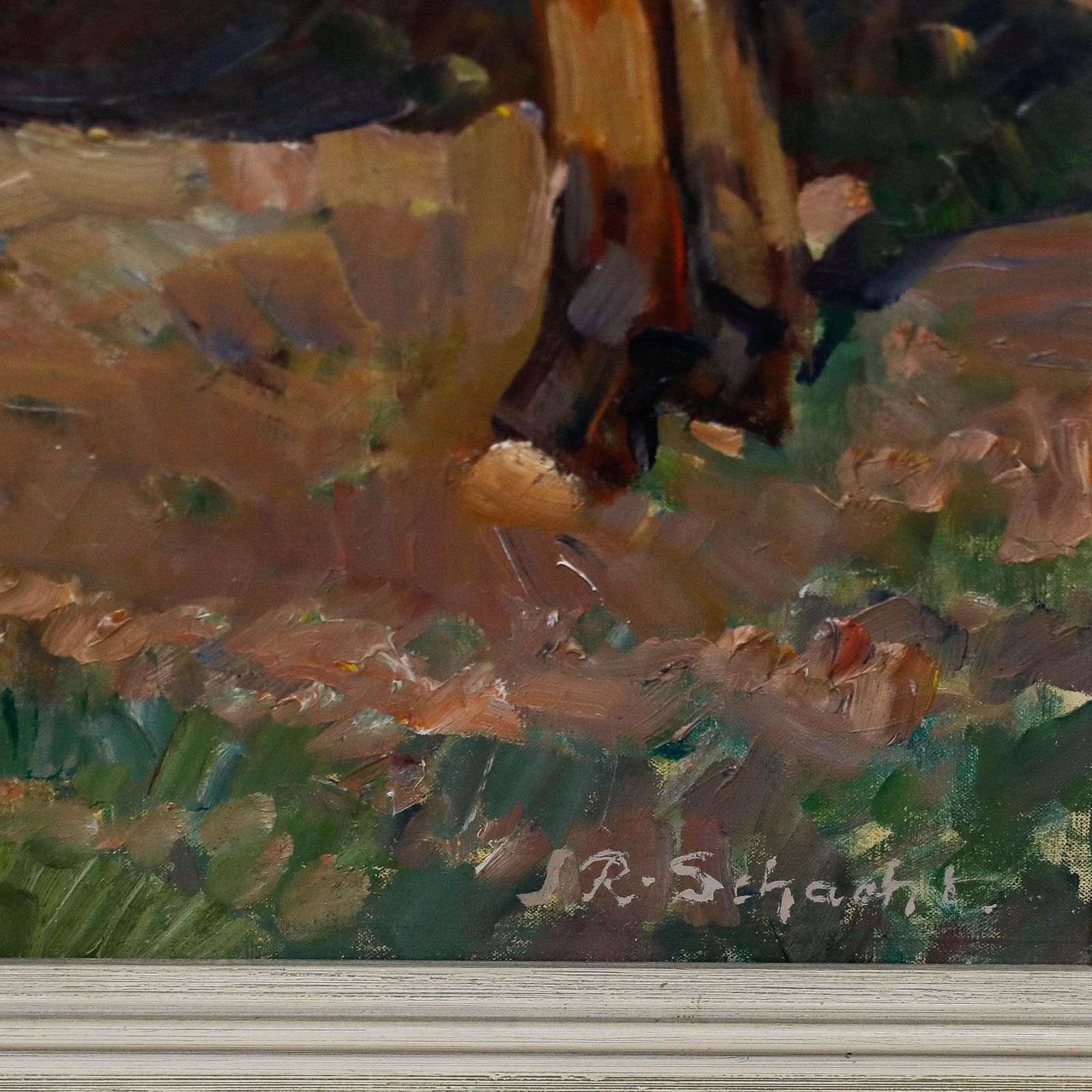 Rudolf Schacht (1900 1974) 20th Century Oil, Horses In The Paddock photo vintage