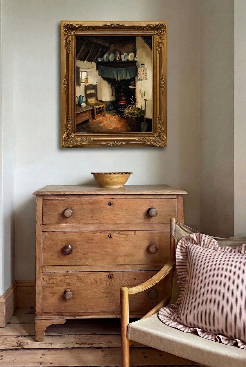 Arie J. Zwart (1903 1981) Framed Mid 20th Century Oil, Old Brabant Interior photo for sale