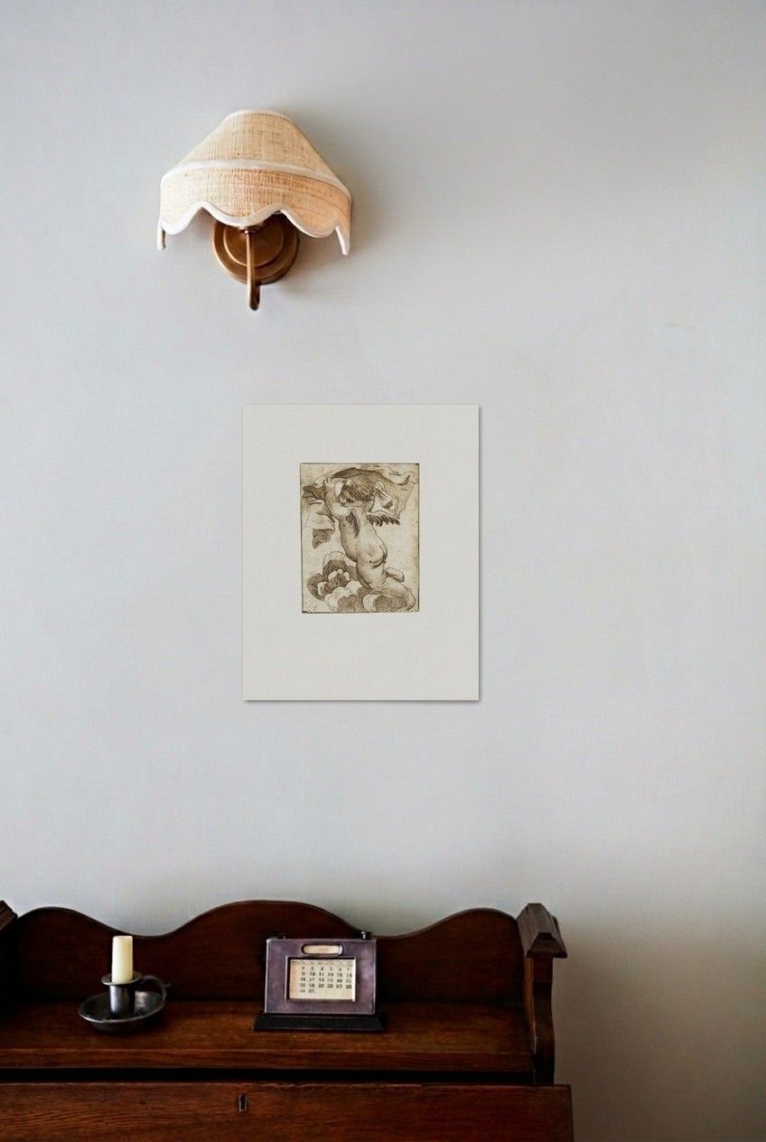 Franz Sales Weiss (1773 1824) Framed Pen And Ink Drawing, Angel On A Cloud photo for sale
