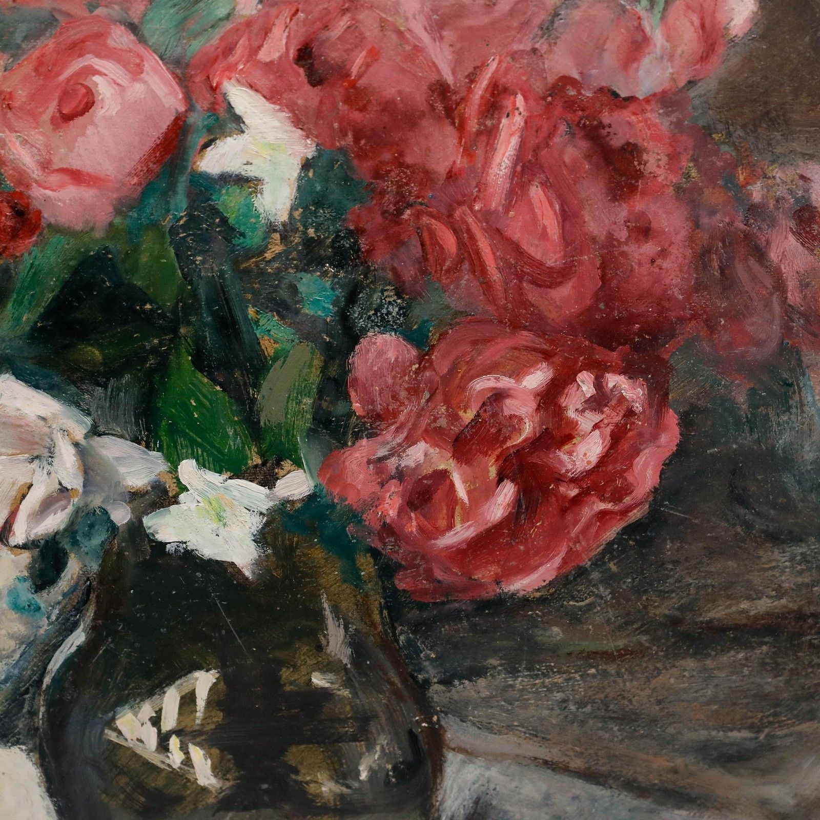 Cecile Hertz Eyrolles (1875 1974) Mid 20th Century Oil, Still Life With Roses photo 325.0