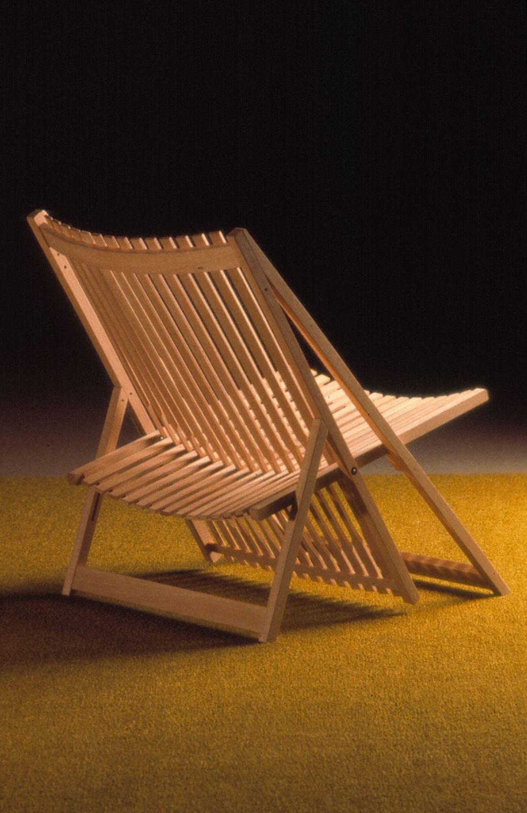 Jean Claude Duboys (1938 1999) Folding Fireside Chair In Maple. Model A1 Circa 1980. Period Edition photo furniture