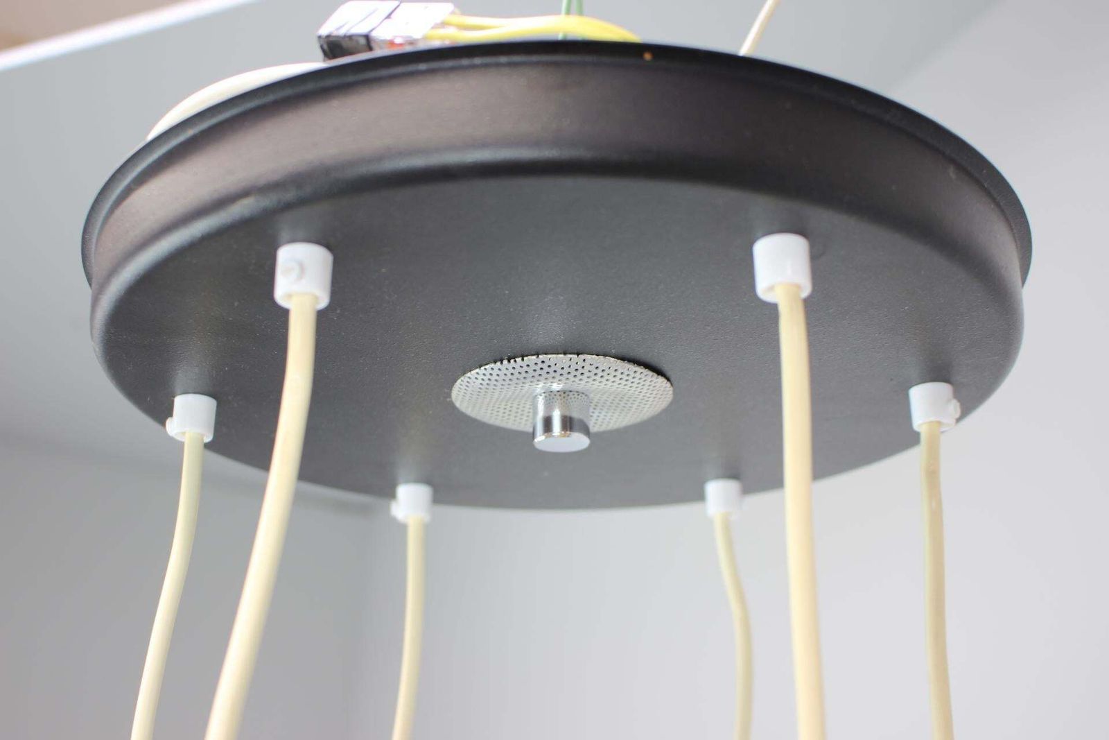 1970s Czechoslovak Mid Century Modern Five Light Glass Pendant Chandelier photo buy