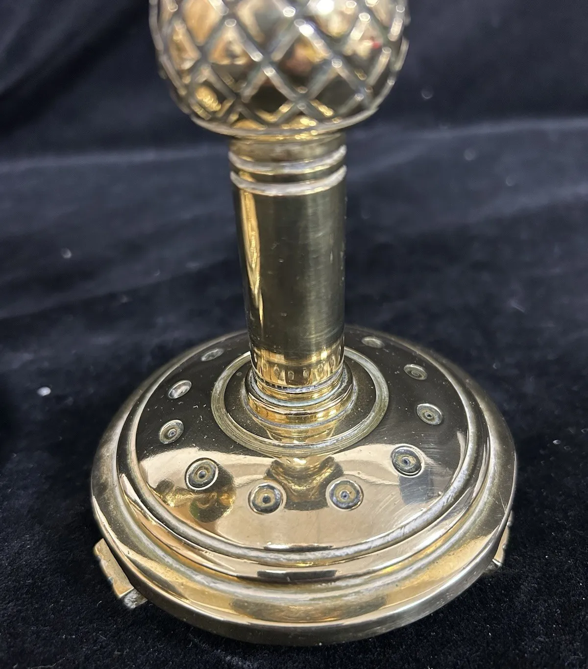 Pair Brass Candlesticks Gothic Revival Victorian photo buy