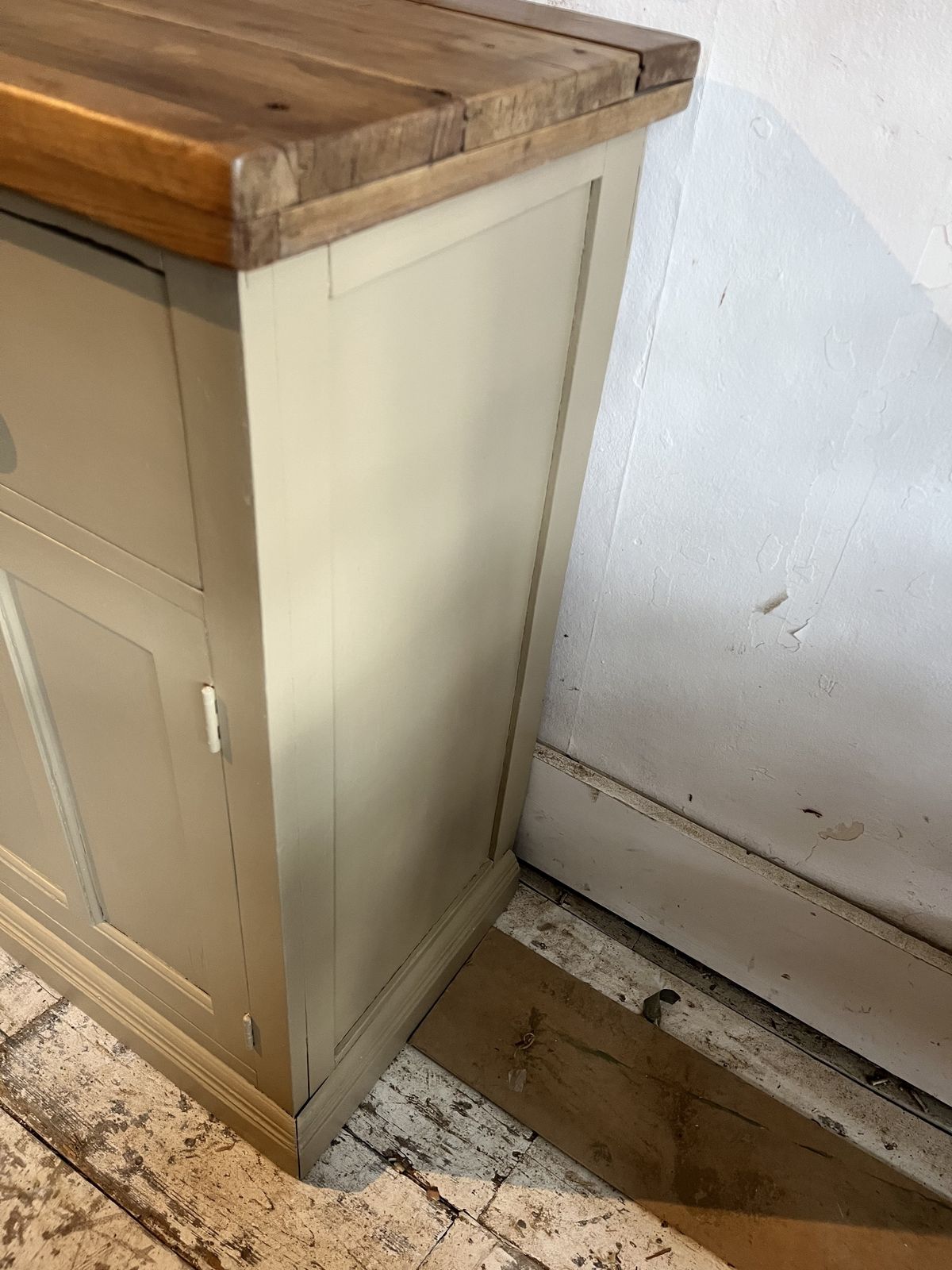 Truffle Painted Edwardian 2 Drawer Sideboard photo vintage