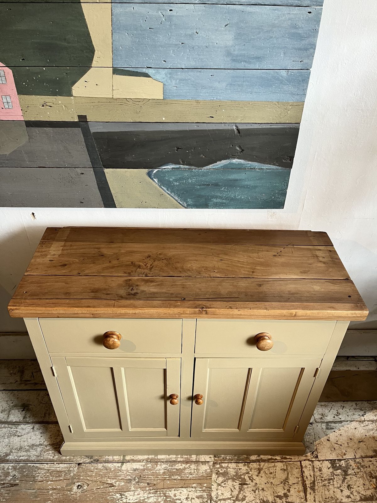 photo for sale Truffle Painted Edwardian 2 Drawer Sideboard