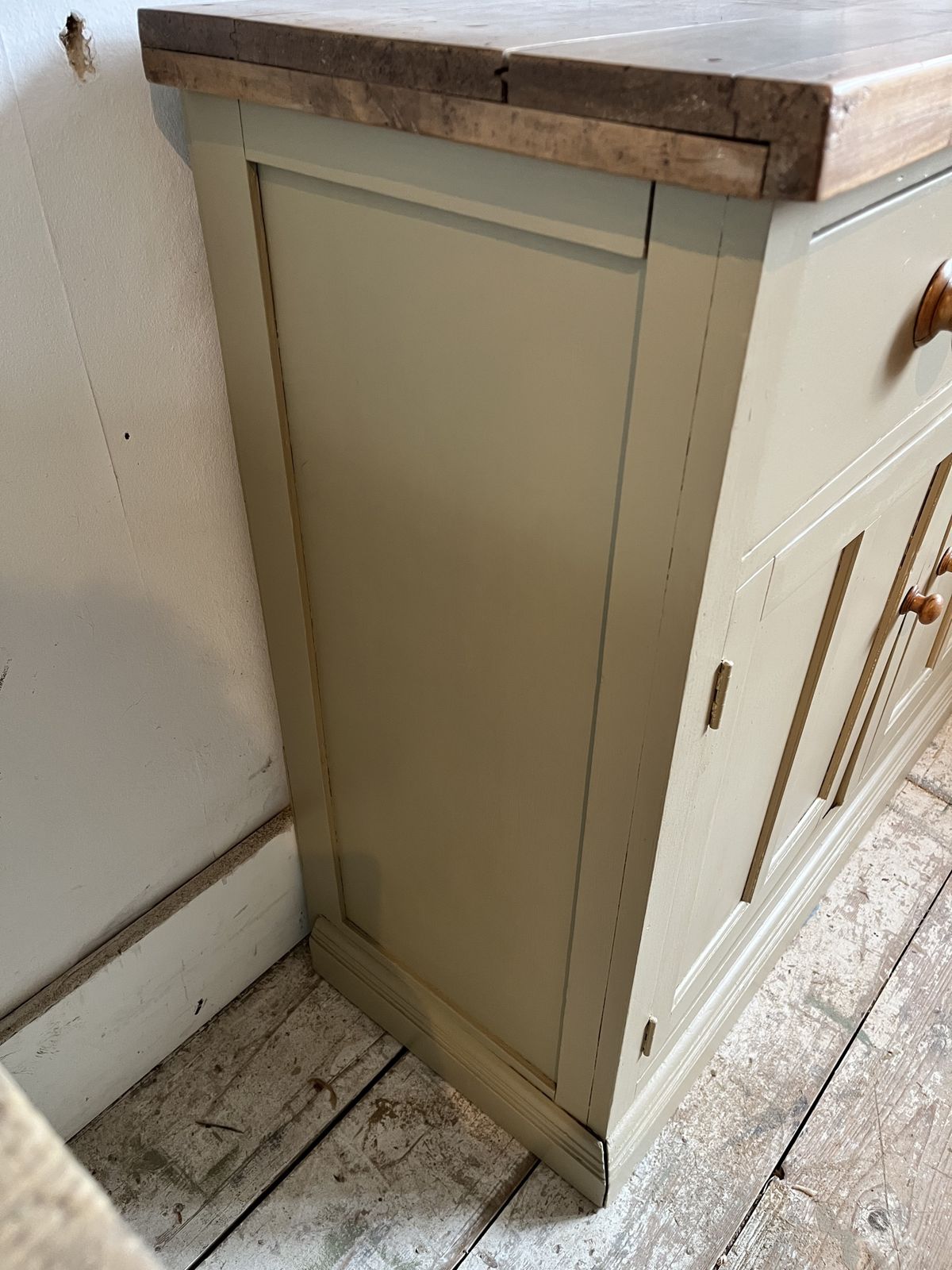 Furniture Truffle Painted Edwardian 2 Drawer Sideboard photo