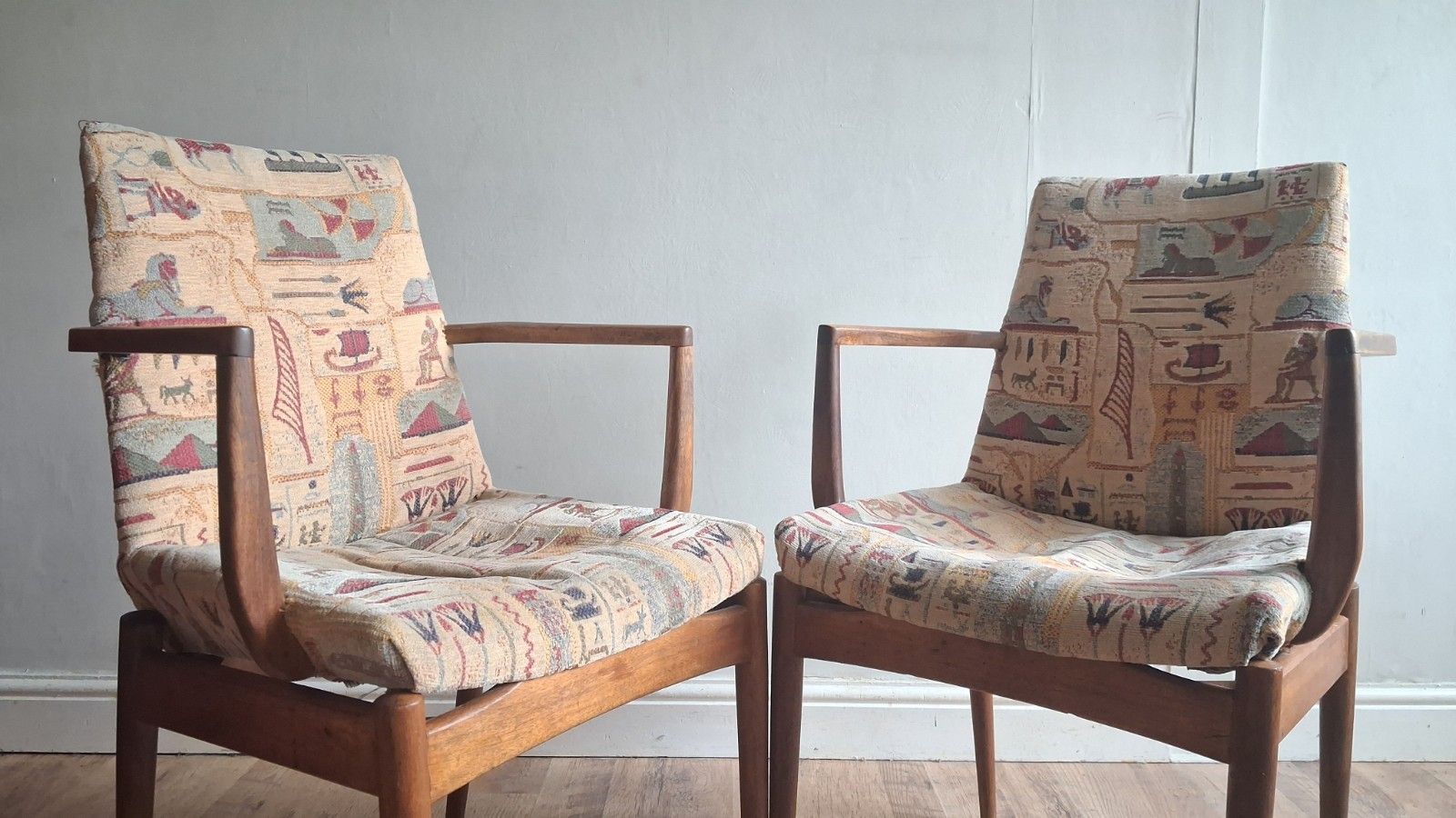 Delightful  Pair Of 1960's Archie Shine For Robert Heritage Teak Armchairs photo for sale