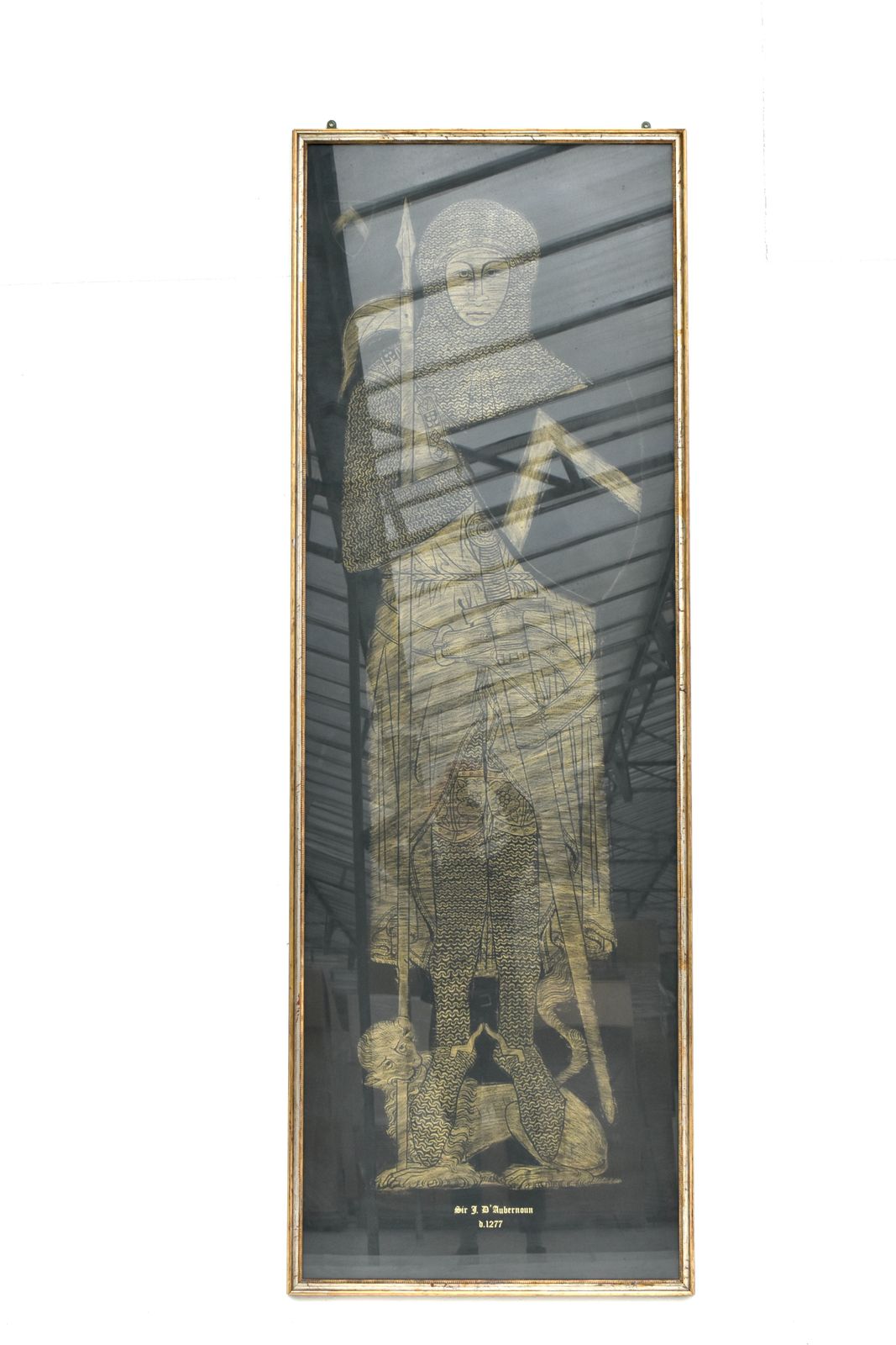 Monumental Brass Rubbing Of A Medieval Knight Sir John D'aubernoun photo Art