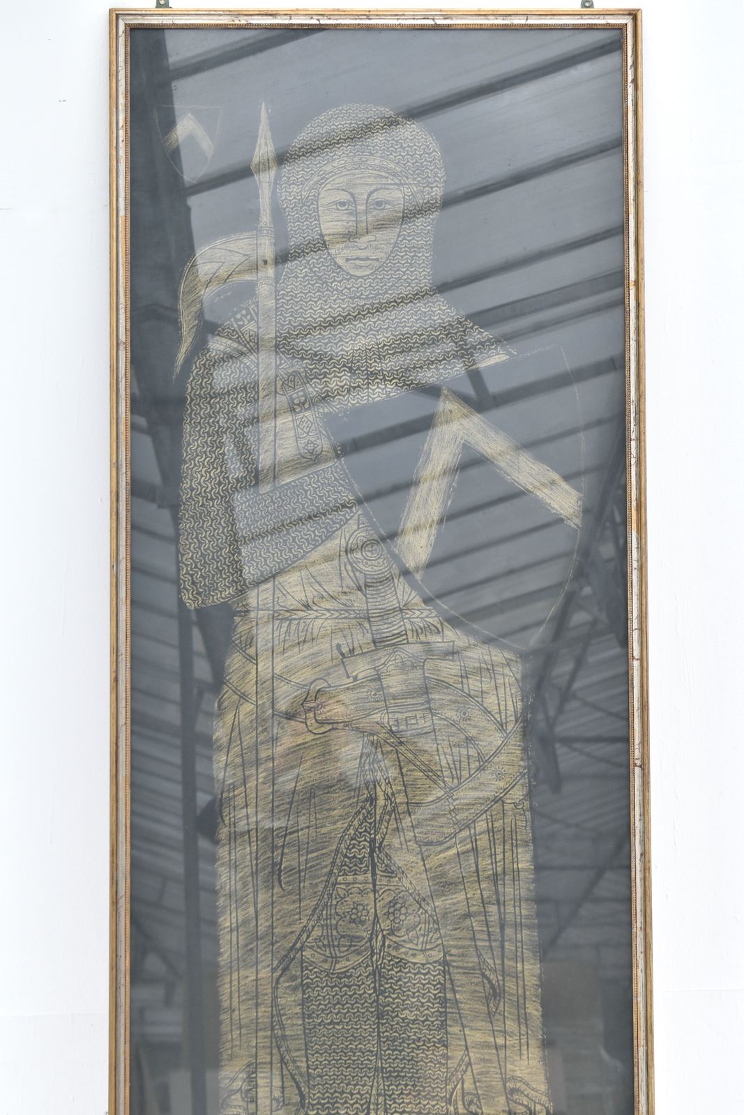 Monumental Brass Rubbing Of A Medieval Knight Sir John D'aubernoun photo 1550.0
