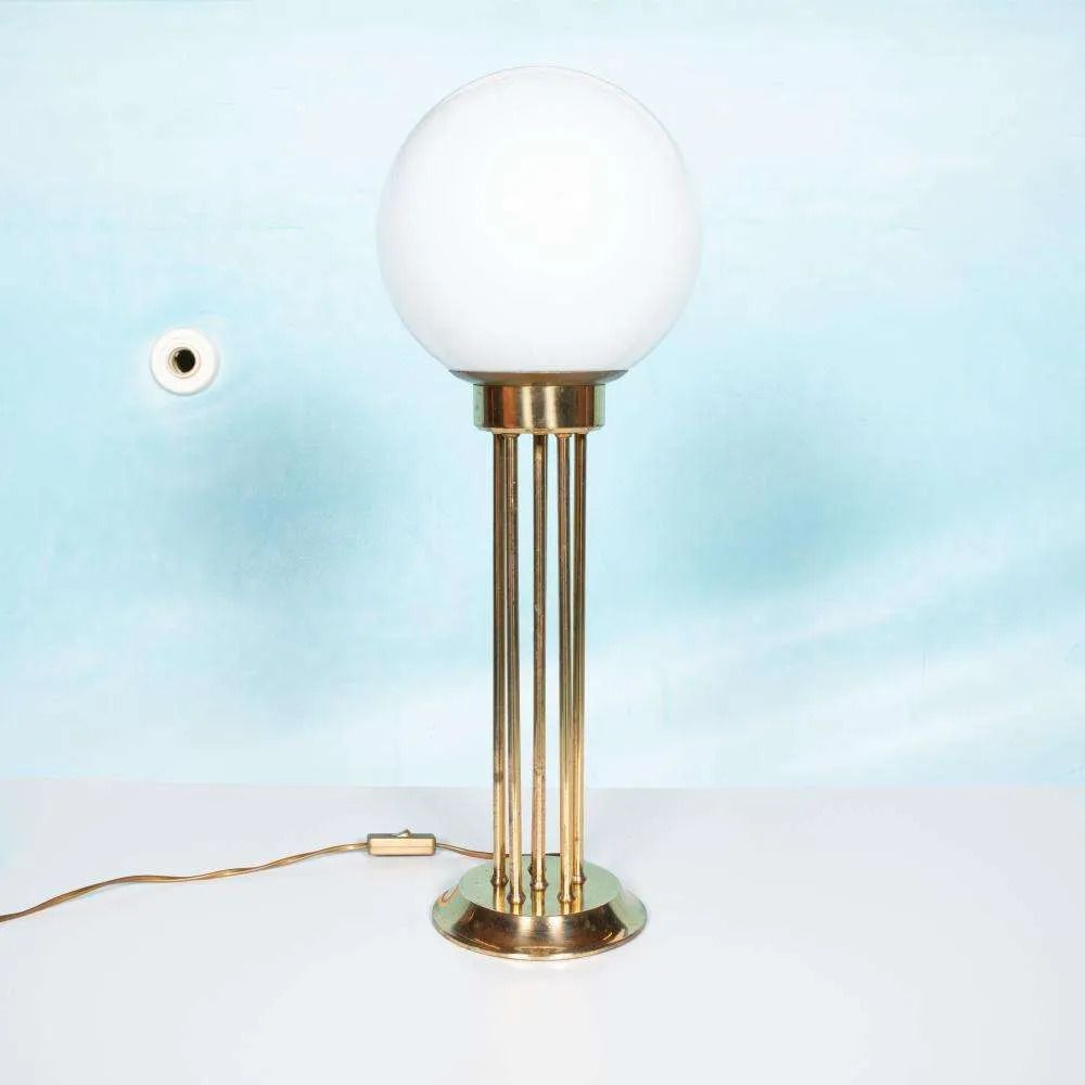 Vintage Globe Lamp Woja Messing, Vloer /Tafellamp Jaren 60/70.