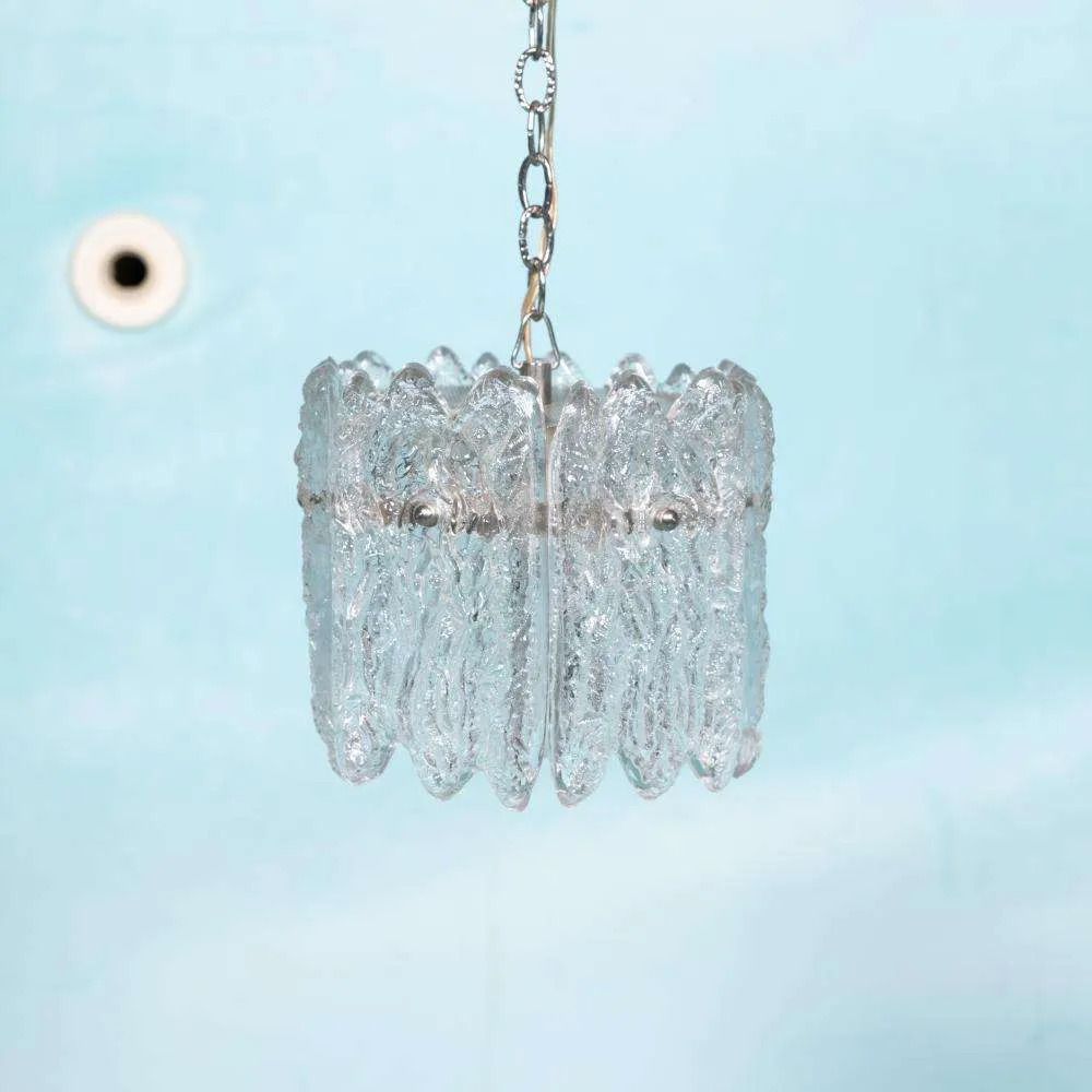 Vintage Glazen Hanglamp Orrefors, Space Age Fagerlund Lamp. photo furniture