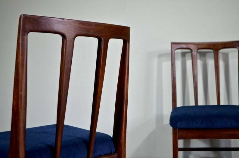 Stylish Set Of 4 Vintage Midcentury A. Younger Afromosia And Velvet Chairs. Delivery. Modern / Danish Style photo 599.0