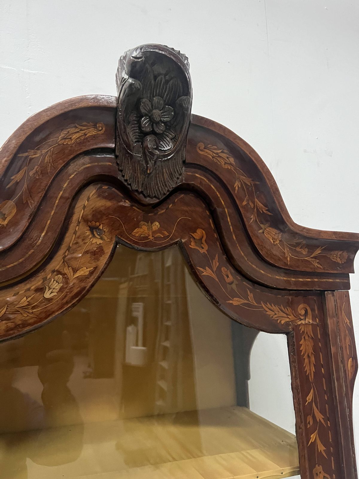 2590.0 Dutch Display Cabinet In Two Sections, Made Of Marquetry Wood photo