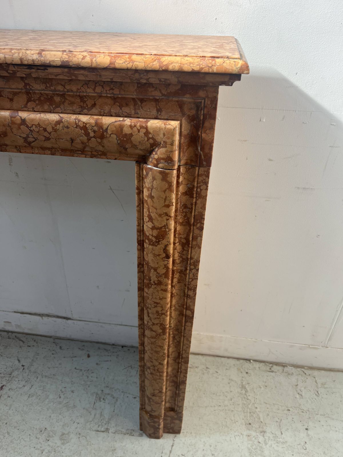 photo furniture Louis XIV Style Fireplace In Speckled Breccia Marble, 19th Century