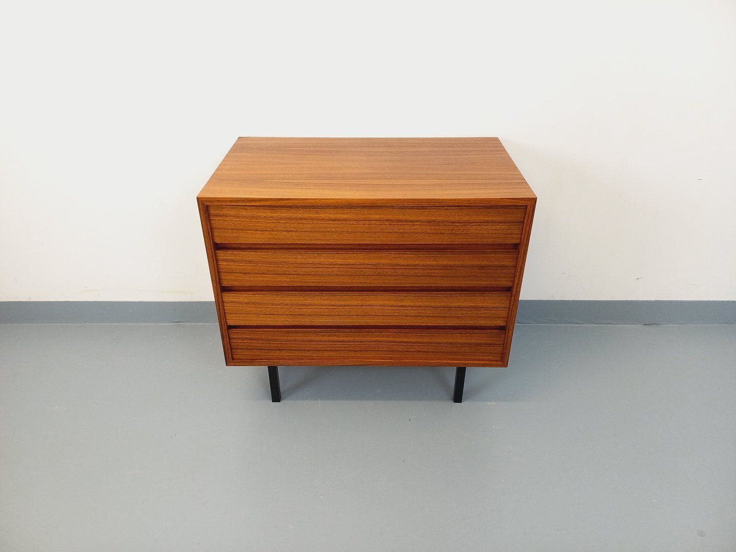 Modernist Scandinavian Chest Of Drawers In Rosewood And Metal photo for sale