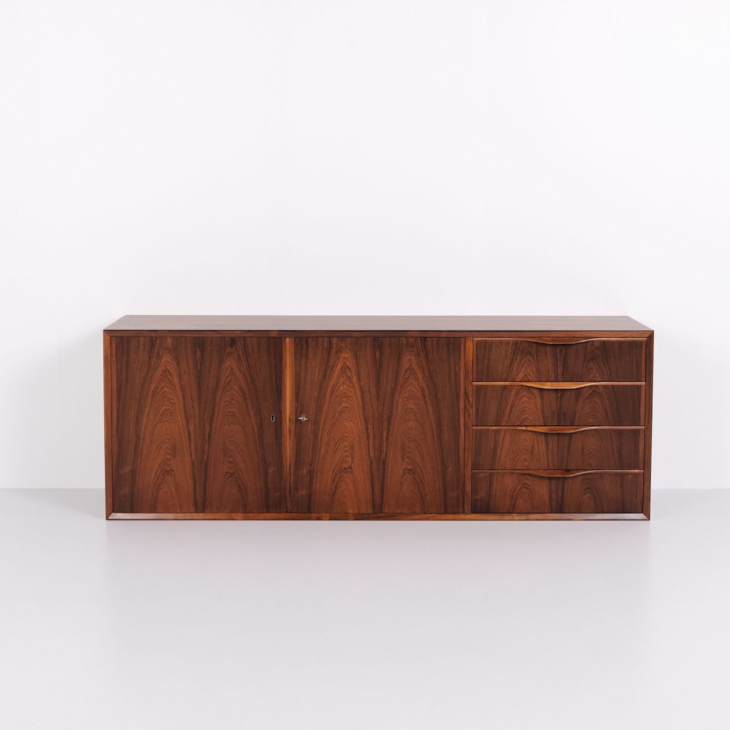 Wall Mounted Sideboard   Rosewood   Erling Torvits   Klim Furniture Factory   1950s